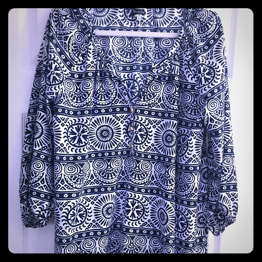 🌴🌺 Mud Pie navy & white mini dress